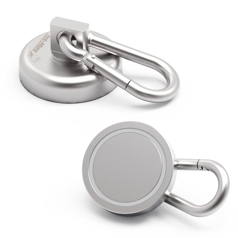 Ant Mag - Carabiner Magnetic Hooks 80LBS MAX Heavy Duty Neodymium Magnet Swivel Snap Hook for Hanging Indoor/Outdoor Grill Kitchen Cabinet Office 2 Pack - Image 1